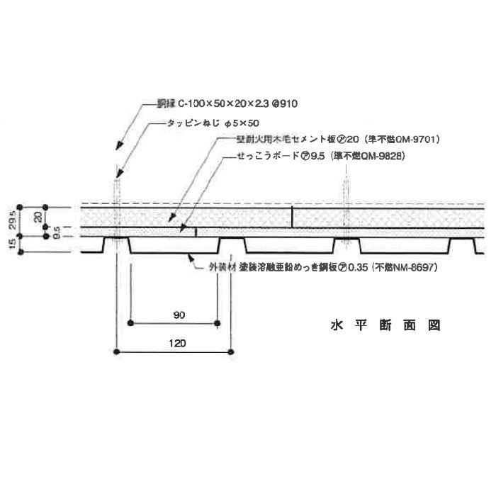壁耐火用木毛板 20mm×910mm×1820mm 無塗装 ※チャーター便・別途送料