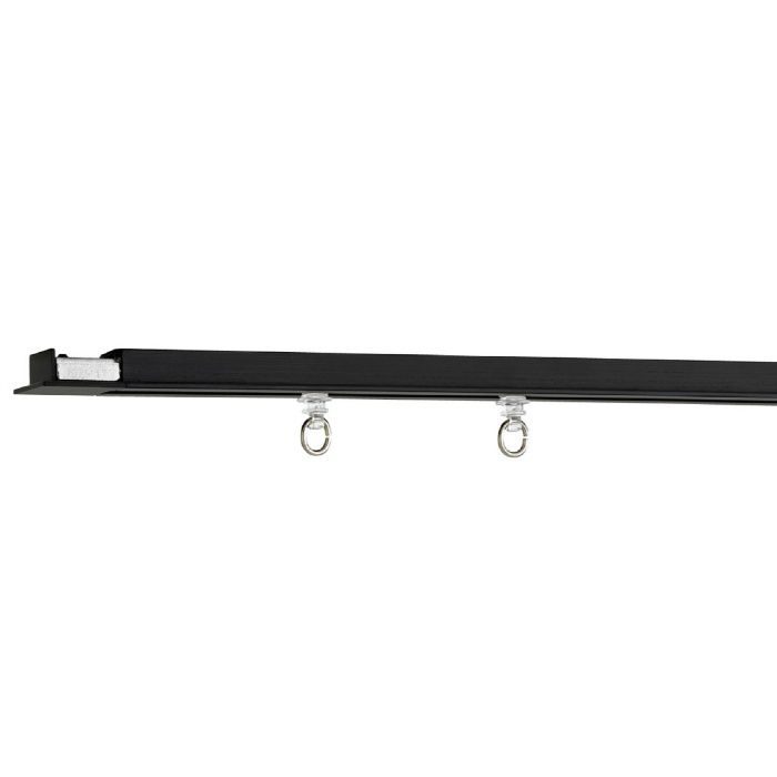 872827 シエロライン シングル天井付スクエアセット9.5mm（ネジ穴あり） 2.00m ブラック