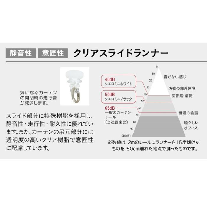 873664 シエロミニ シングル天井付セット（ネジ穴あり）プレ－ンキャップ 2.00m ブラック