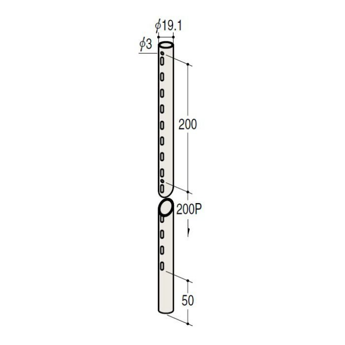 S2B-19-2700-2 ラウンドスリットB19 鋼板厚1.6mm軽量用 2700mm 生地