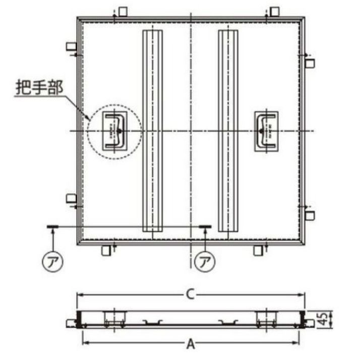 MAES-M-600 フロアーハッチ 充填用 一般形 アルミニウム＋スチール製