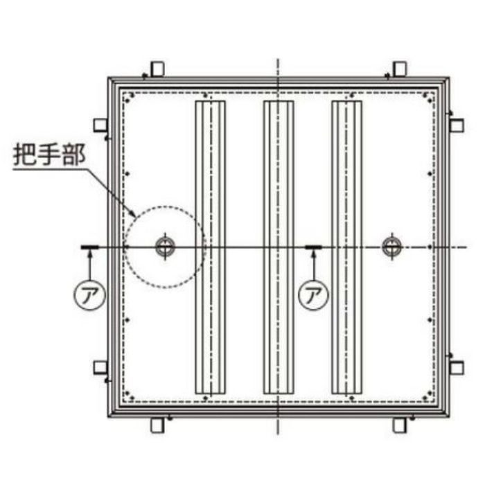 MATI-M-600 ハンドル付 フロアーハッチ 充填用 一般形 アルミニウム＋ステンレス製ステンレス目地 テーパ構造形【セール開催中】