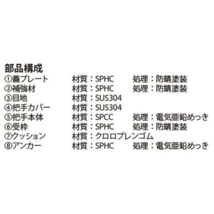 MSST-M-600 フロアーハッチ 充填用 一般形 スチール製ステンレス目地