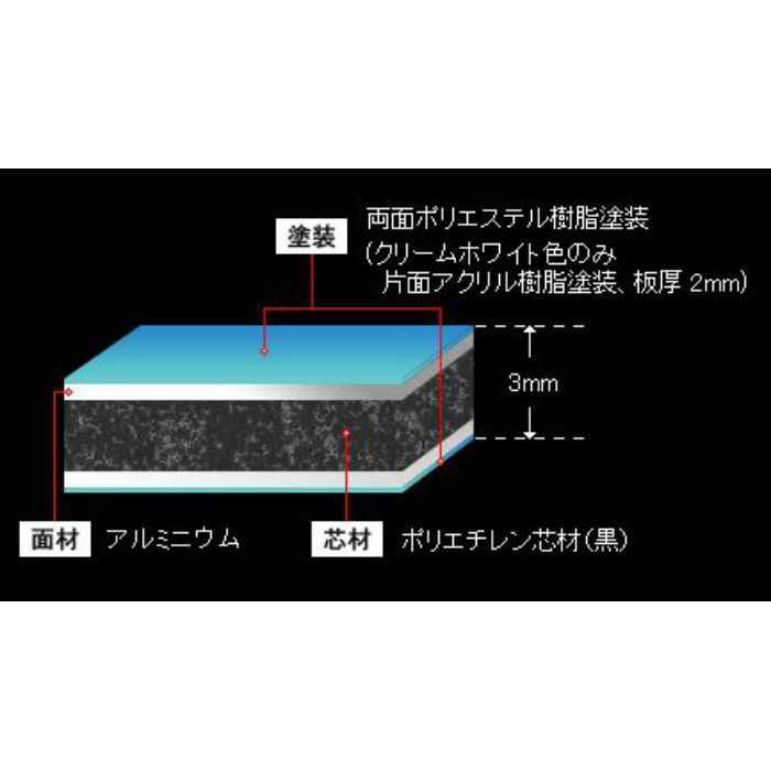 アルポリック PCシリーズ 3mm×910mm×1820mm シルバー（エンボス）