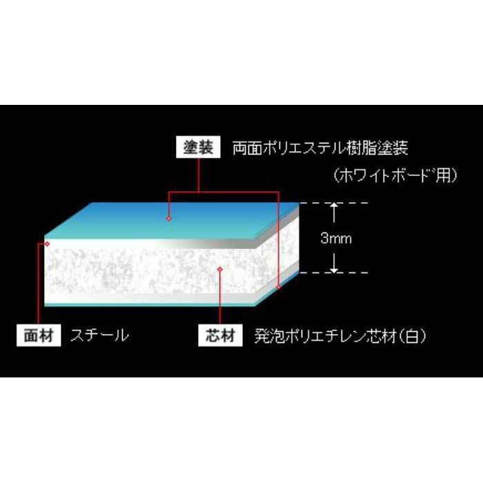 アルチャンプEX 3mm×910mm×1820mm 両面ホワイトボード