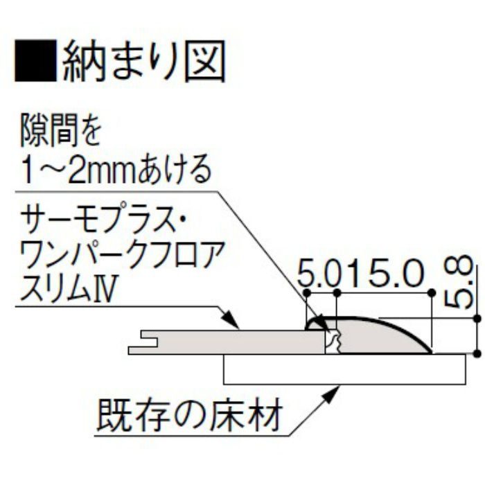 YR1523-MJ リモデル造作材 リモデルフロアー見切3T（化粧シート仕様 ） 段差見切 20×1950mm クリアベージュ