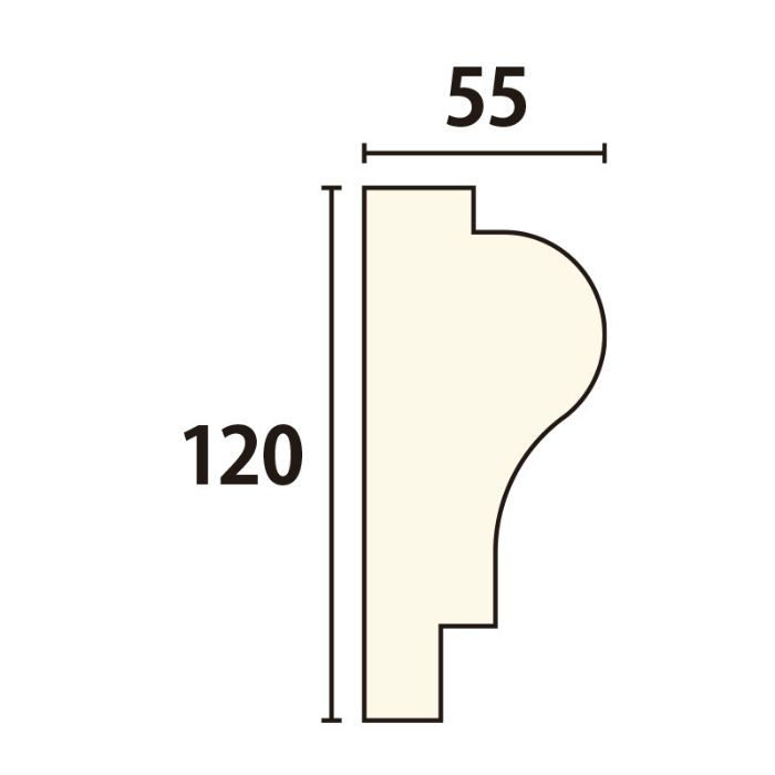 SLA104S サンライトモール Aシリーズ 120mm×55mm（長さ1980mm） しなやか仕上げ 発泡スチロール