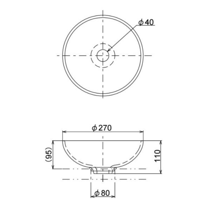 CB1-DS ムーングラス・シリーズ 置き型手洗器 ダークスモーク