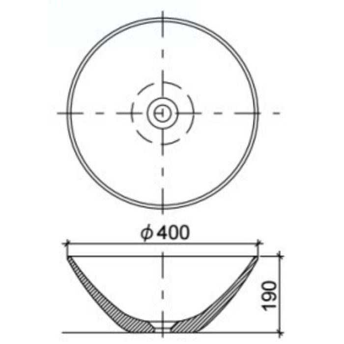 置き型手洗器Φ400(モノクローム・シリーズ/墨染) LSM2-SU-