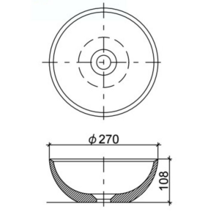 置き型手洗器Φ260(モノクローム・シリーズ/墨染) LSM4S-SU