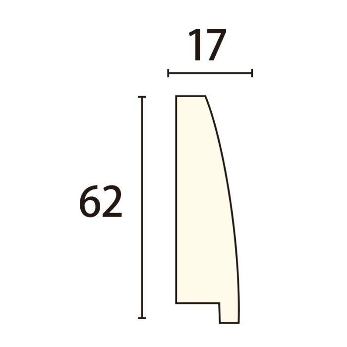 AD602A 内装用 木製モールディング 塗装仕上げ品 アデモ 62mm×17mm（6mm×12mm） 3000mm アユース【セール開催中】