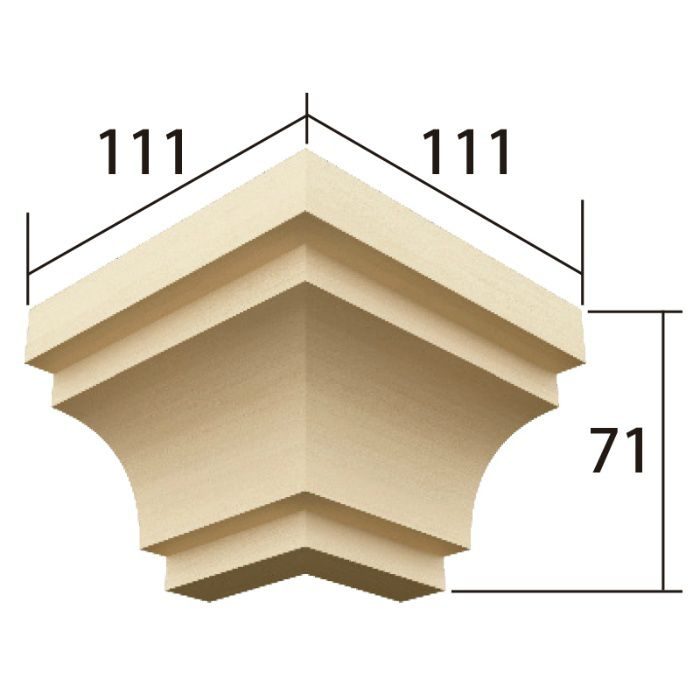 AC461S 早技サンメント 内装用 木製トメ加工材 カバータイプ 出隅材（64×64） 111×111×71mm