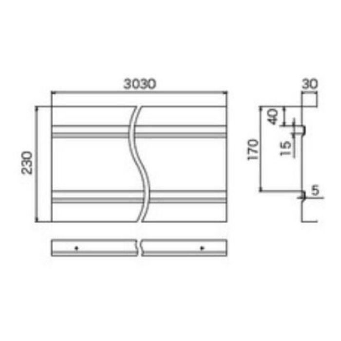 PJ-MC230-BK リフォーム用幕板カバー 本体 ブラック 230×30×3030mm