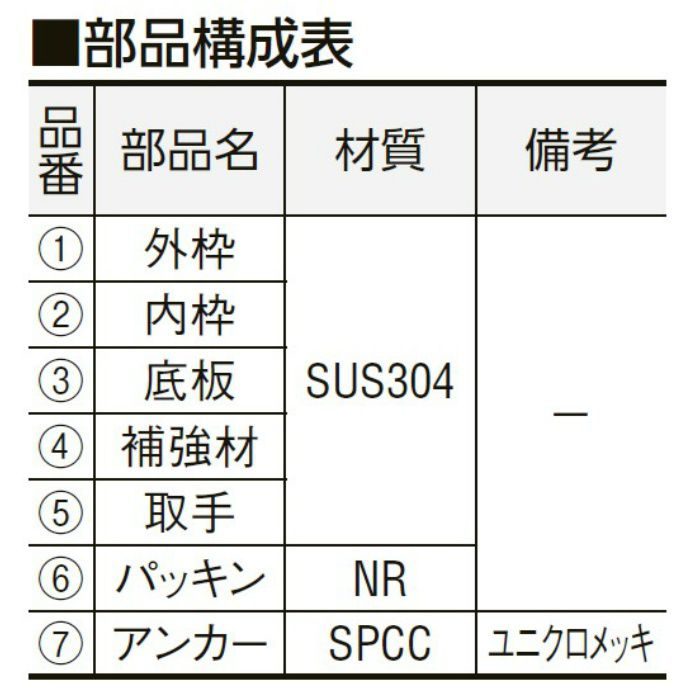 MS-1-M-450 モルタル用 フロアーハッチ