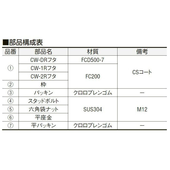 CW-DR-450N ボルトロック式 ハイグリップマンホールカバー