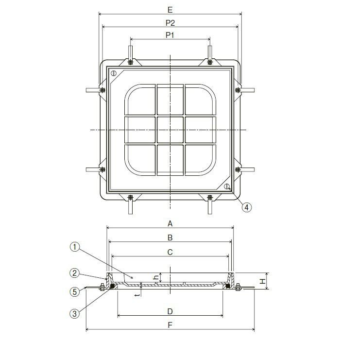 MCA-1-300 カラー舗装用 化粧鉄蓋