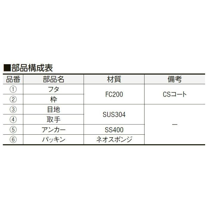 MSCS-1S-750 床化粧用 化粧マンホールカバー