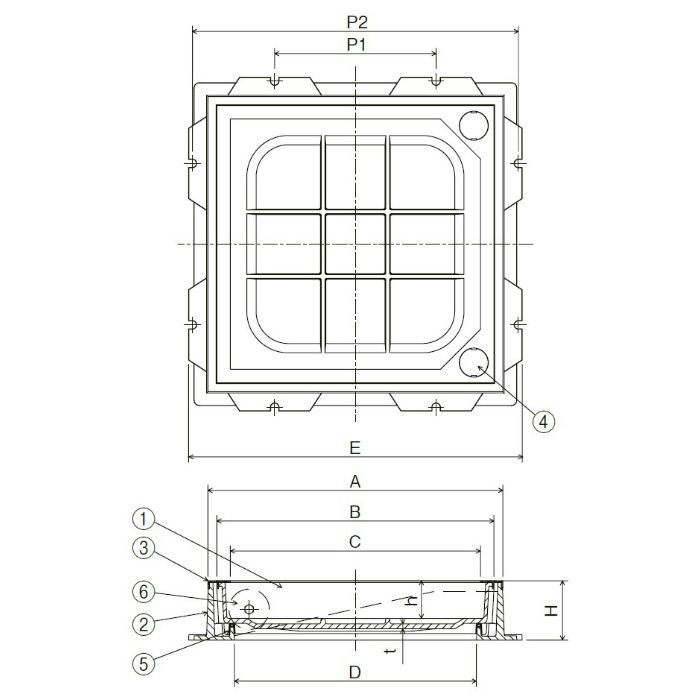 MSID-1NHS-300 インターロッキングブロック用 化粧鉄蓋