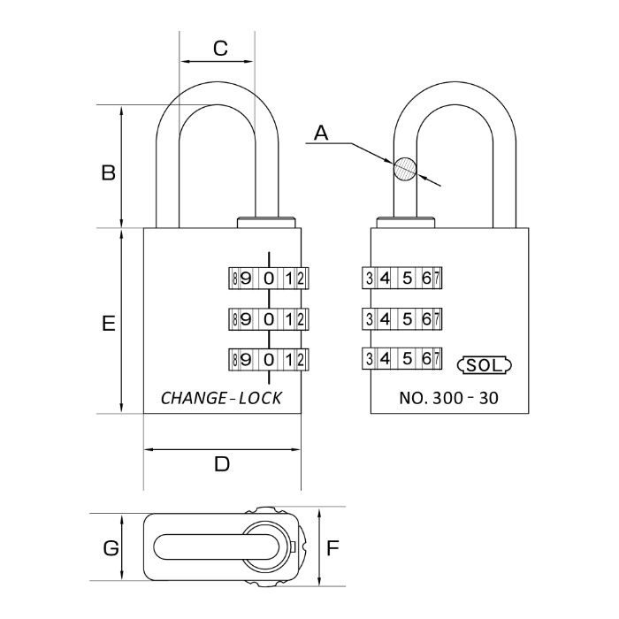 No.300-40 防犯金物 No.300 チェンジロック