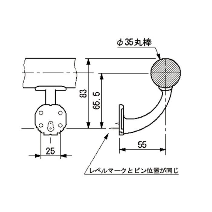 UB35WR-G 手すりブラケット 壁受 丸座