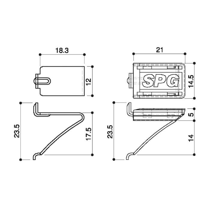 SA-TBR10-L インテリア家具装飾金物 ステンレス棚柱用パーツ 棚受 ヘッダー付きパック品