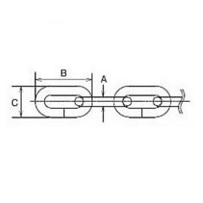 SR-5.5 建物設備付属金物 鉄ユニクロショートリンクチェーン 5.5mm×30m