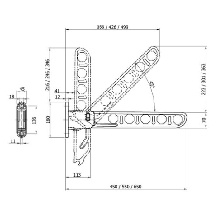 建物設備付属金物 ランドリーホルダー 650 ステンカラー