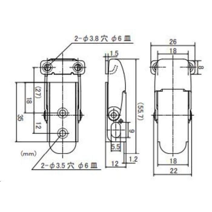 No.1020-35 SOL HARD ステンレスパッチン錠 施錠用穴付き 35mm