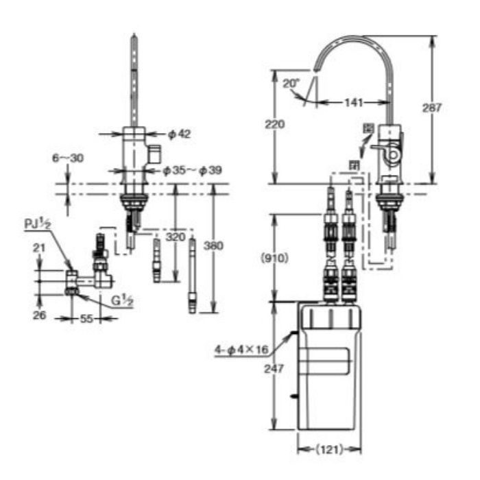 JF-WA501(JW) INAX 浄水器専用水栓 ビルトイン型【LIXIL】 LIXIL【アウンワークス通販】