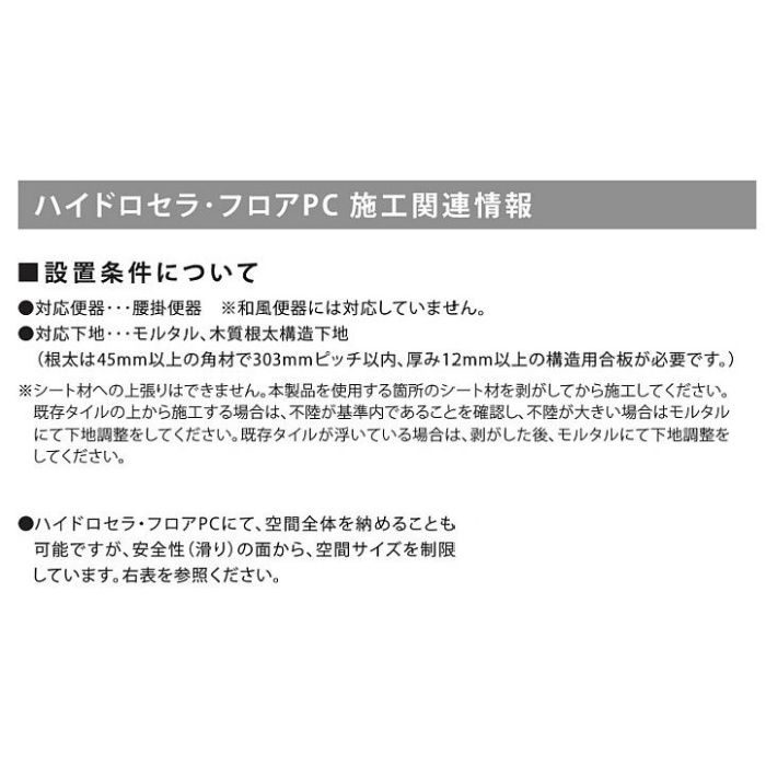 AB612E1#HJ4 ハイドロセラ・フロアPC 600×1200角 平 穴加工φ110 ホワイト