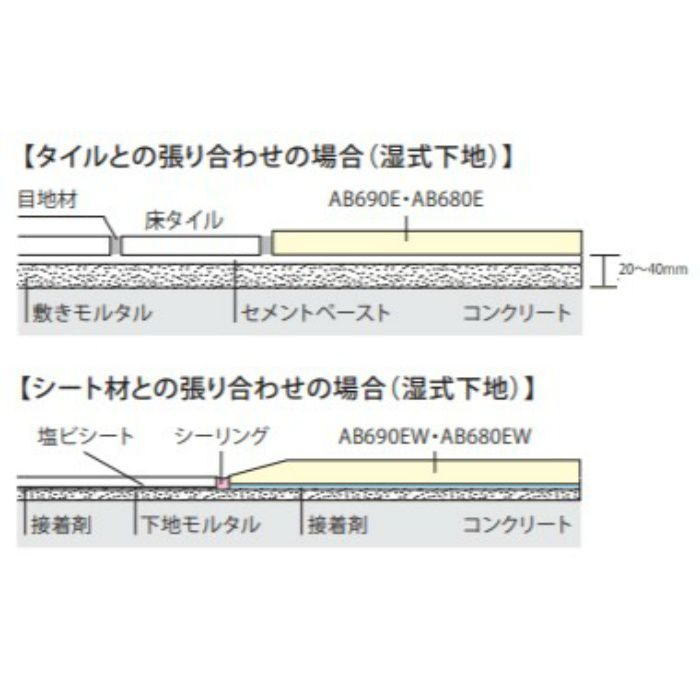 AB690EW#HJ1 ハイドロセラ・フロアPU（厚型） 600×900角 平 テーパー加工品 ダークグレー（5分つや）