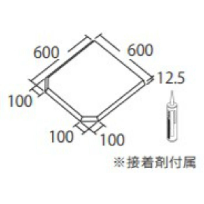 AB660K#HD4 ハイドロセラ・フロアPUS 壁掛小便器用 600×600 ブラック