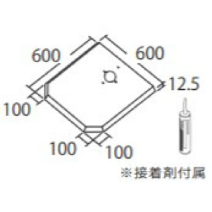 AB662S#HD4 ハイドロセラ・フロアPUS 床置小便器用 600×600 ブラック