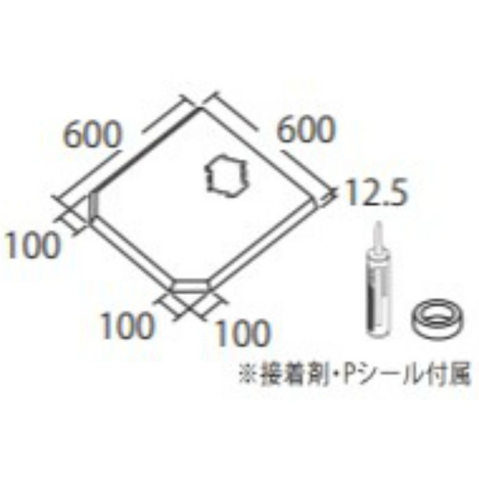 AB663S#HD4 ハイドロセラ・フロアPUS 床置小便器用 600×600 ブラック