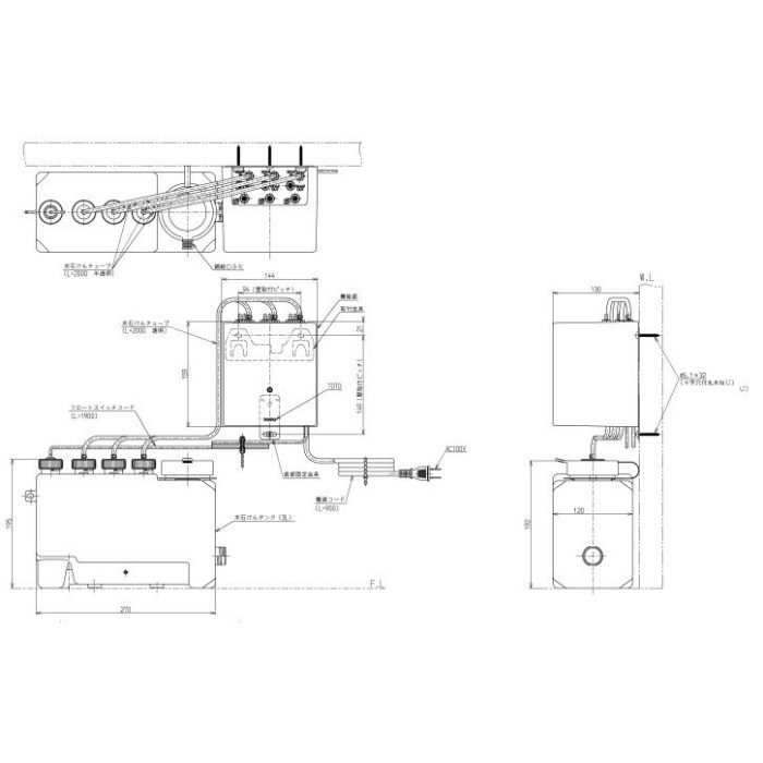 50％OFF】 設備プラザ TLK08S09J TOTO オートソープディスペンサー 自動水石けん供給栓 タンク容量3L 1連 角スパウト 