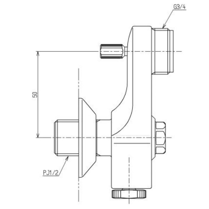 THD94-1 止水栓付取付脚 サーモスタット用 寒冷地用 50mm TOTO【アウン