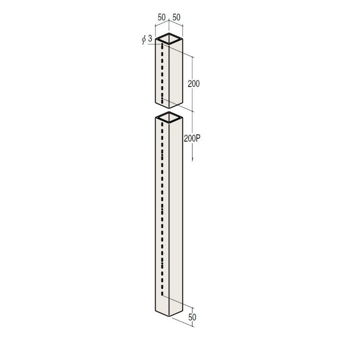 S1B-50/50-1350-3 スクエアースリットB 1350mm クローム ロイヤル