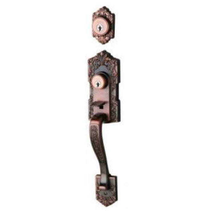 24511 古代装飾玄関錠 アスカ TU‐203ツーロック バックセット60mm GB