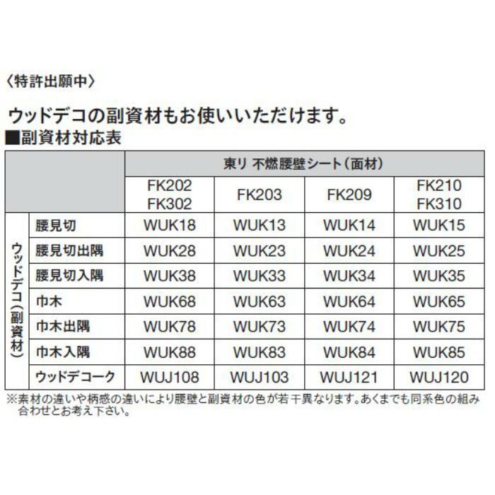 FK206 不燃腰壁シート 910mm幅 クロス