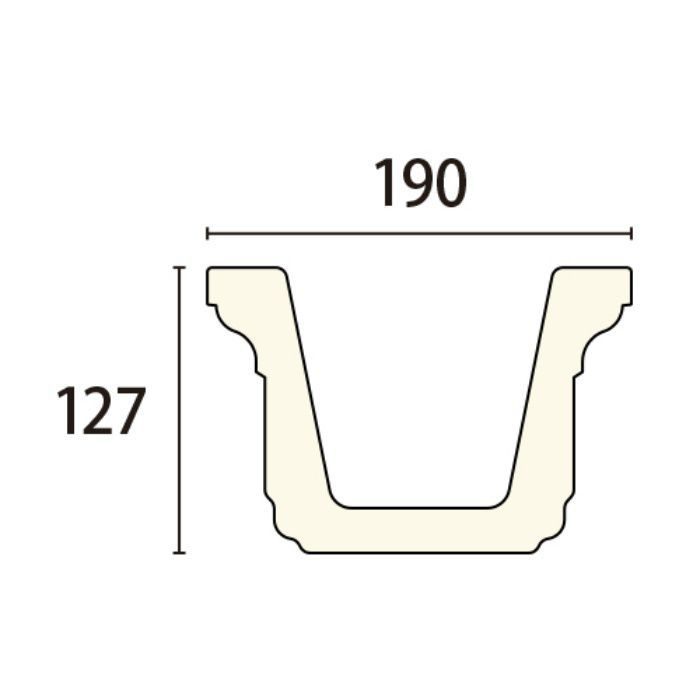 ET100 エレガンスPU製 内装用 天井用PU製化粧梁 ［127×190］ 2700mm