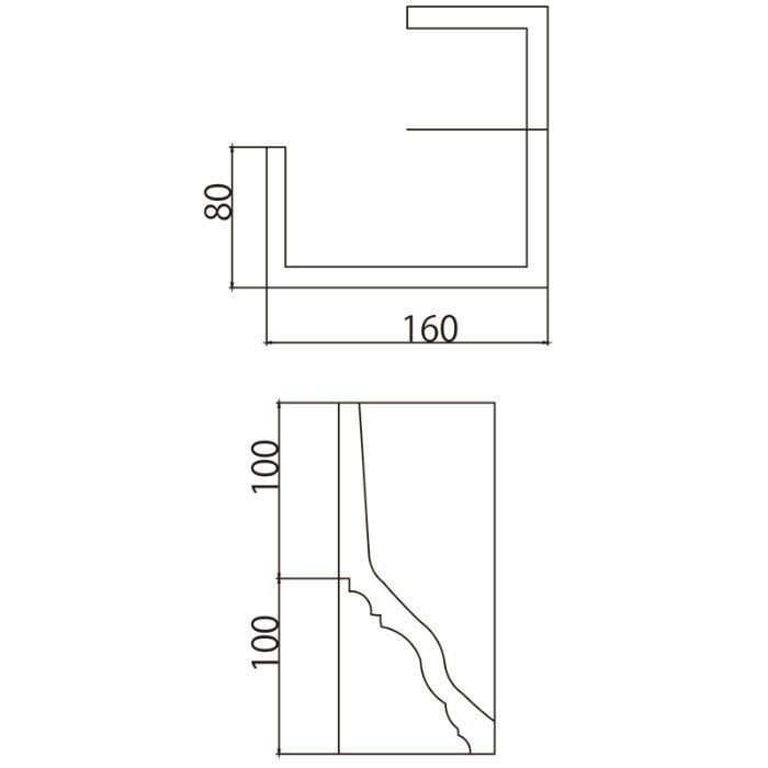 EL101S エレガンスPU製 内装用 出隅材 160×200×160mm