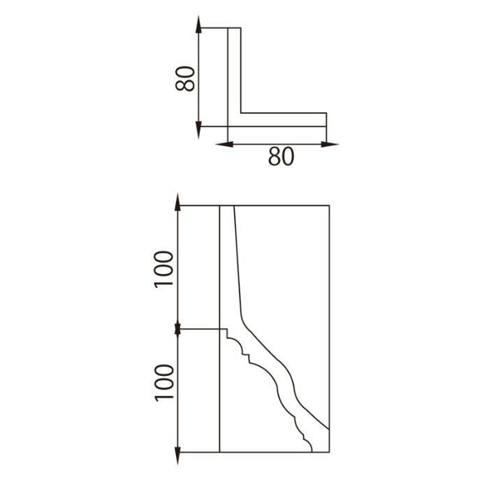 EL101U エレガンスPU製 内装用 入隅材 80×200×80mm
