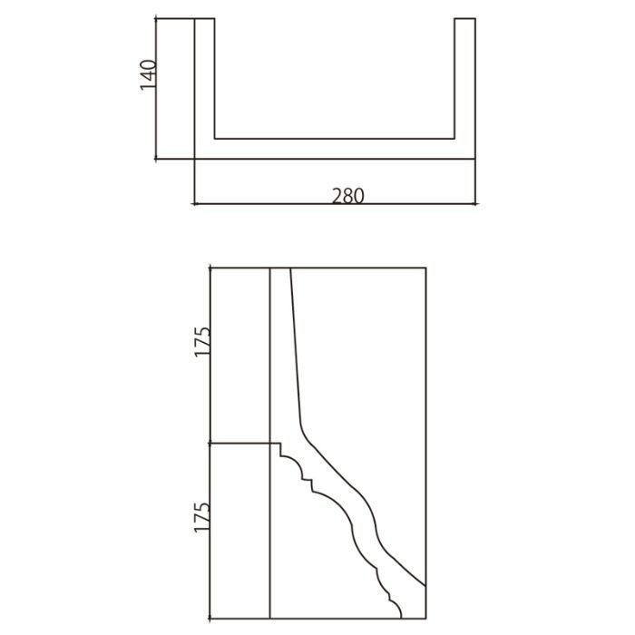 EL102J エレガンスPU製 内装用 ジョイント材 280×350×140mm