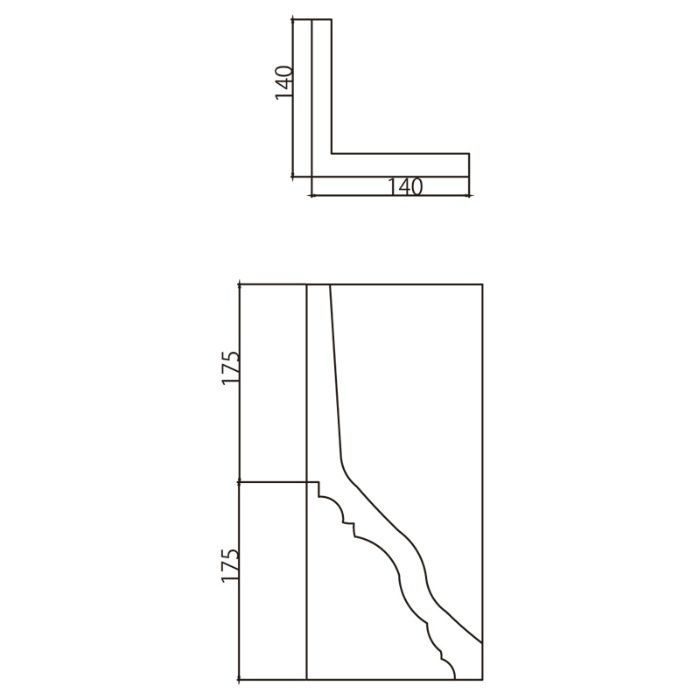 EL102U エレガンスPU製 内装用 入隅材 140×350×140mm