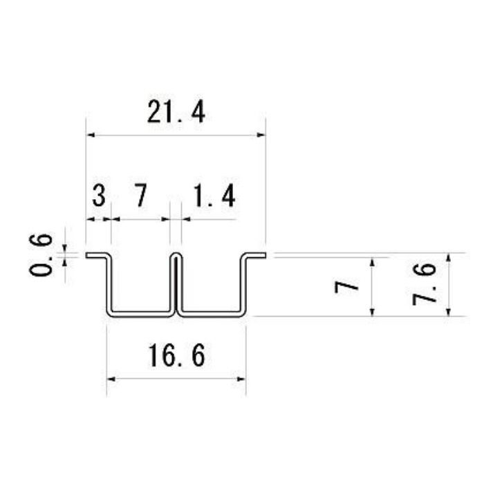 03602 ステン 5mm家具用下レール HL 2000mm【翌日出荷】 スリーナイン