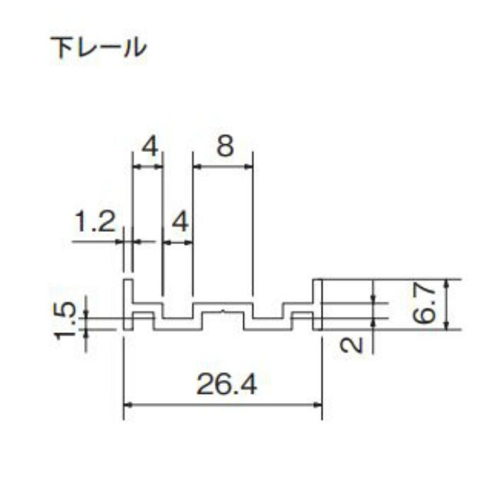 04466 カラー下レール 白 2000mm