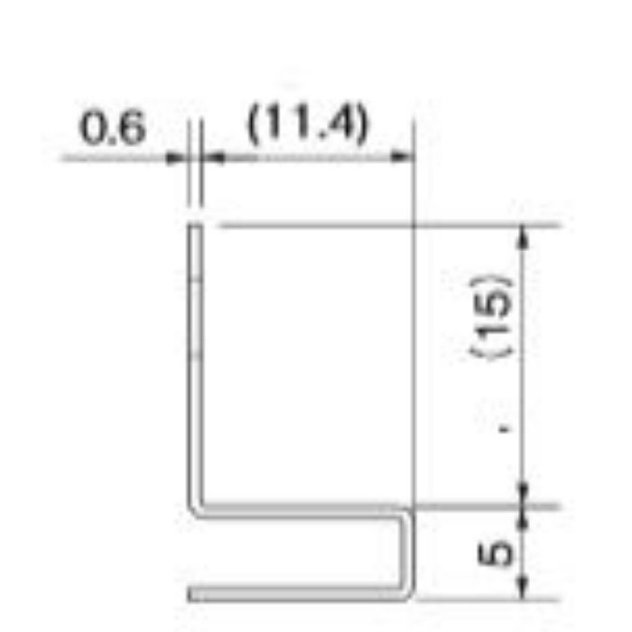 08864 ステン スリムミラーコーナー 12mm×3000mm ♯600 8mm鏡用（穴明）