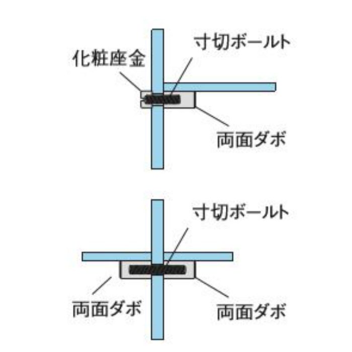 15989 鉄 寸切ボールト M6×50mm ユニクロ（三価クロム） 1袋（10本入）