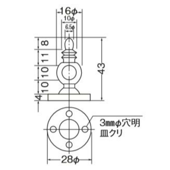18230 真鍮 化粧ブラケット 10mm隅 本金