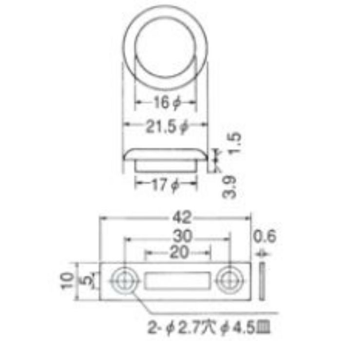 76610 2710-30 面打シリンダー引出錠 ゴールド 鍵違 50種